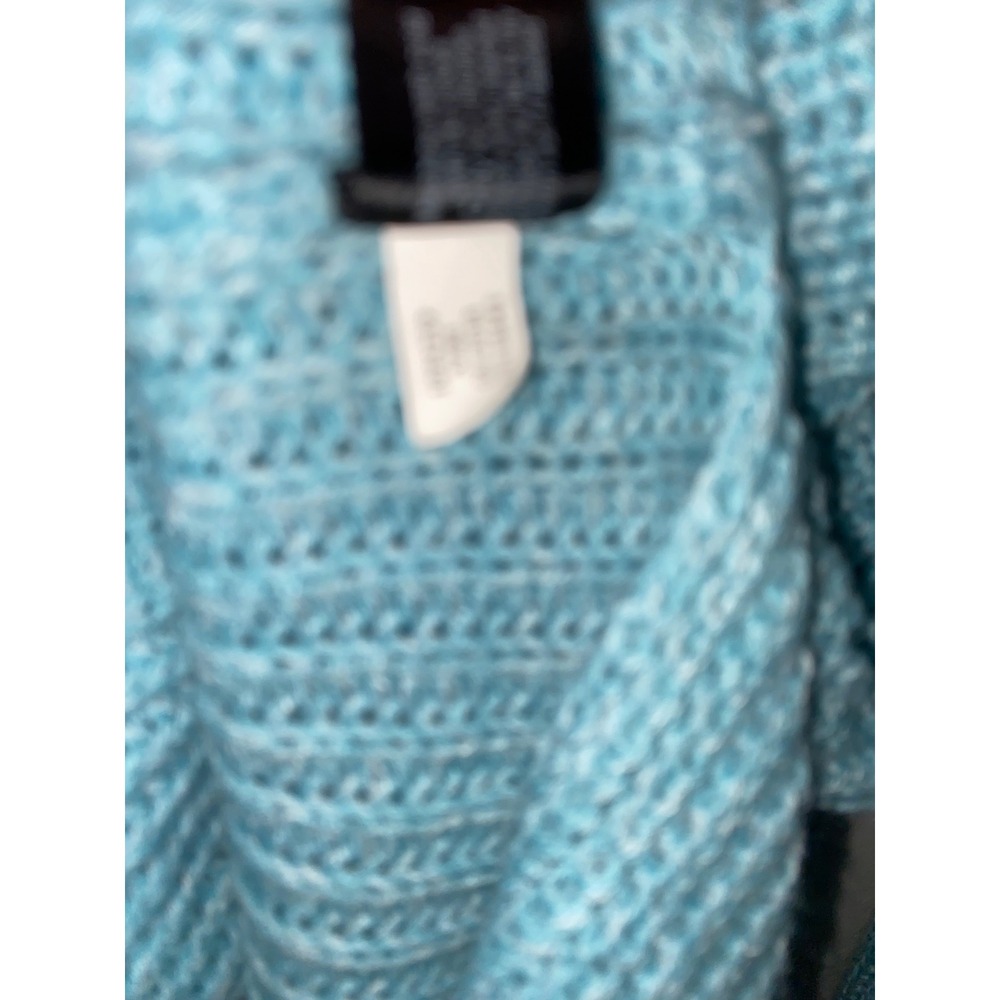 Lane Bryant Turtleneck Sweater Womens 26/28 Blue Chunky Knit Cuffed Sleeve Cozy - Picture 4 of 9